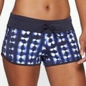 Athleta swim shorts, Kata style, blue tie dye